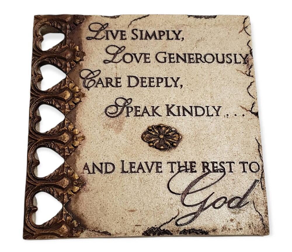 Live Simply, Love, Care, Speak Kindly & Leave The Rest To God Heart Wall Decor